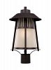 8211701EN-746 - Sea Gull Lighting - Hamilton Heights - One Light Outdoor Post Lantern Oxford Bronze Finish with Smoky Parchment Glass - Hamilton Heights