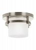 88115EN-962 - Sea Gull Lighting - Eternity - One Light Outdoor Flush Mount Brushed Nickel Finish with Clear/Satin Etched Glass - Eternity