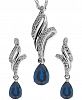Sapphire (1-1/10 ct. t. w. ) and White Topaz (3/8 ct. t. w. ) Jewelry Set in Sterling Silver