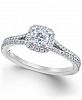 X3 Certified Diamond Halo Engagement Ring in 18k White Gold (3/4 ct. t. w. ), Created for Macy's