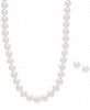 Cultured Freshwater Pearl Collar Necklace (9mm) and Matching Stud Earrings (8-1/2mm) Set