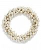 Charter Club Gold-Tone Glass Pearl and Bead Cluster Bracelet