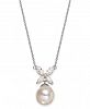 Majorica Sterling Silver Organic Man-Made Pearl Butterfly Pendant Necklace