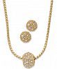 Charter Club Gold-Tone Pave Crystal Ball Necklace and Earring Jewelry Set