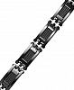 Sutton by Rhona Sutton Men's Black Ion-Plated Stainless Steel Cable Slot Link Bracelet