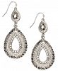 I. n. c. Silver-Tone Pave Double Drop Earrings
