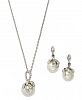 Charter Club Silver-Tone Glass Crystal Drop Earring and Necklace Set
