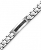 Men's Black Diamond Id Bracelet in Stainless Steel (3/8 ct. t. w. )