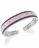 Ruby (1-3/4 ct. t. w. ) and Diamond (1/10 c. t. t. w. ) Cuff Bangle Bracelet in Sterling Silver