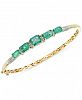 Rare Featuring Gemfields Certified Emerald (3-3/4 ct. t. w. ) and Diamond (1/3 ct. t. w. ) Bangle Bracelet in 14k Gold