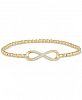 wrapped Diamond Infinity Stretch Bead Bracelet (1/6 ct. t. w. ) in 14k Gold over Sterling Silver, Created for Macy's