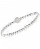 wrapped Diamond Cluster Circle Bead Stretch Bracelet (1/6 ct. t. w. ) in Sterling Silver, Created for Macy's