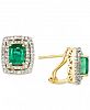 Rare Featuring Gemfields Certified Emerald (1-1/2 ct. t. w. ) and Diamond (3/8 ct. t. w. ) Earrings in 14k Gold.