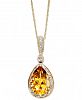 Citrine (2-1/2 ct. t. w. ) and Diamond Accent Pear Pendant Necklace in 14k Gold