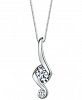 Proud Mom Diamond Swirl Pendant Necklace (1/3 ct. t. w. ) in 14k White Gold