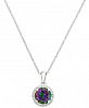 Mystic Topaz (1-1/2 ct. t. w. ) and Diamond Accent Round Pendant Necklace in 14k White Gold