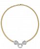 Diamond (5/8 ct. t. w. ) Pave and Emerald Accent Elephant Mesh Necklace in 14k Gold-Plated Sterling Silver