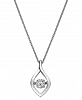 Twinkling Diamond Star Diamond Accent Open Teardrop Pendant Necklace in Sterling Silver