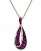Amore by Effy Ruby (7/8 ct. t. w. ) and Diamond (1/6 ct. t. w. ) Pendant Necklace in 14k Rose Gold