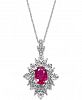 Ruby (1 ct. t. w. ) and Diamond (1/5 ct. t. w. ) Pendant Necklace in 14k White Gold