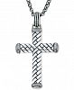 Esquire Men's Jewelry Decorative Cross Pendant Necklace in Sterling Silver, Created for Macy's