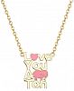 Children's Enamel Love You A Ton Pendant Necklace in 18k Gold over Sterling Silver