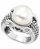 White Freshwater Pearl Braid-Band Ring in Sterling Silver (11mm)