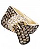 Le Vian Chocolate Diamond (2-1/6 ct. t. w. ) and White Diamond (3/8 ct. t. w. ) Buckle Ring in 14k Gold