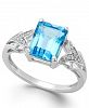 Emerald-Cut Blue Topaz (2-1/2 ct. t. w. ) and Diamond Accent Ring in 14k White Gold
