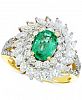 Rare Featuring Gemfields Certified Emerald (9/10 ct. t. w. ) and Diamond (1-5/8 ct. t. w. ) Ring in 14k Gold