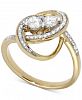 Wrapped In Love Diamond Two-Stone Oval Ring (1/2 ct. t. w. ) in 14k Gold, Created for Macy's