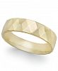 Geometric Textured Wedding Band in 18k Gold