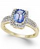 Tanzanite (7/8 ct. t. w. ) and Diamond (1/5 ct. t. w. ) Ring in 14k Gold