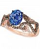 Tanzanite (1 ct. t. w. ) and Diamond (5/8 ct. t. w. ) Ring in 14k Rose Gold