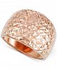 Italian Gold Textured Wide Ring in 14k Rose Gold