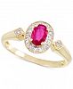 Rare Featuring Gemfields Certified Ruby (1/2 ct. t. w. ) and Diamond Accent Ring in 14k Gold