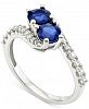 Sapphire (1 ct. t. w. ) and Diamond (3/8 ct. t. w. ) Twist Ring in 14k White Gold