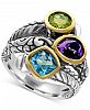 Effy Multi-Gemstone (3-1/4 ct. tw. ) Statement Ring in Sterling Silver and 18k Gold