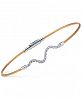 Charriol Women's Laetitia White Topaz-Accent Two-Tone Pvd Stainless Steel Bendable Cable Bangle Bracelet