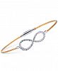 Charriol Women's Laetitia White Topaz-Accent Infinity Two-Tone Pvd Stainless Steel Bendable Cable Bangle Bracelet