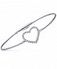 Charriol Women's Laetitia White Topaz Heart Stainless Steel Bendable Cable Bangle Bracelet