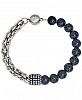 Esquire Men's Jewelry Lava Bead Bracelet in Stainless Steel, Created for Macy's