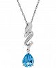 Blue Topaz (2-1/4 ct. t. w. ) and Diamond Accent Squiggle Pendant Necklace in Sterling Silver