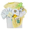 Newborn Baby Unisex Gift Basket with A Hat, Receiving Blanket, Socks, Onesie and More