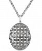 Effy Diamond Oval Pendant Necklace in Sterling Silver (1/5 ct. t. w. )