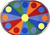 Joy Carpets Kid Essentials Early Childhood Oval Color Wheel Rug, Multicolored, 5'4 x 7'8 by Joy Carpets