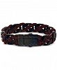 Esquire Men's Jewelry Braided Bracelet in Brown Leather and Ion-Plated Stainless Steel, Created for Macy's
