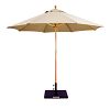 23276 - Galtech International - 9' Double Pulley Octagonal Umbrella 76: Heather Beige DW: Dark WoodSunbrella Solid Colors - Quick Ship -