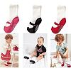 Elesa Miracle Non-skid Baby Girl Toddler Shoe Socks, 3 Pairs, for 6-18 Months, Ballet