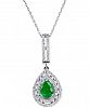Emerald (9/10 ct. t. w. ) and Diamond (5/8 ct. t. w. ) Pendant Necklace in 14k White Gold